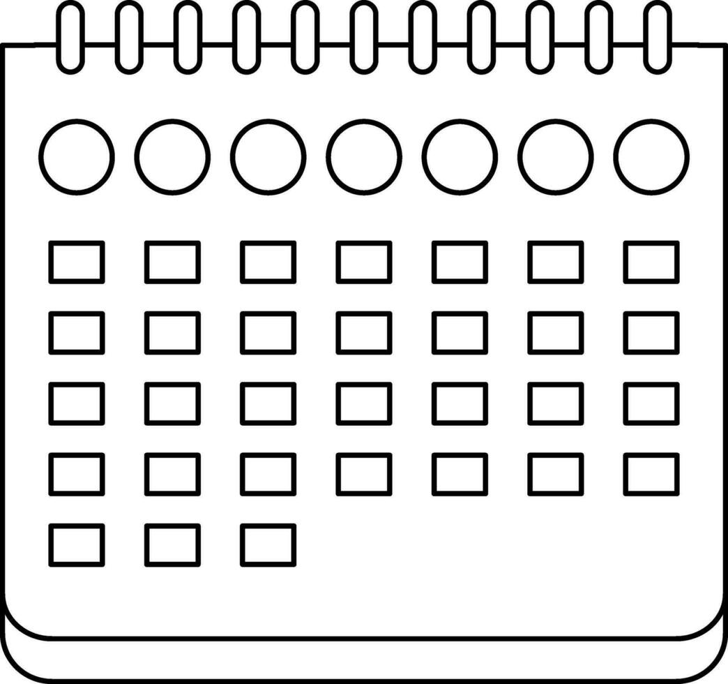 Schlaganfall Stil von Kalender Symbol zum Datum Konzept. vektor