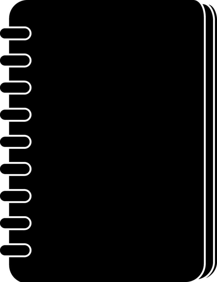 Spiral- Datei Symbol im schwarz zum Büro Konzept. vektor