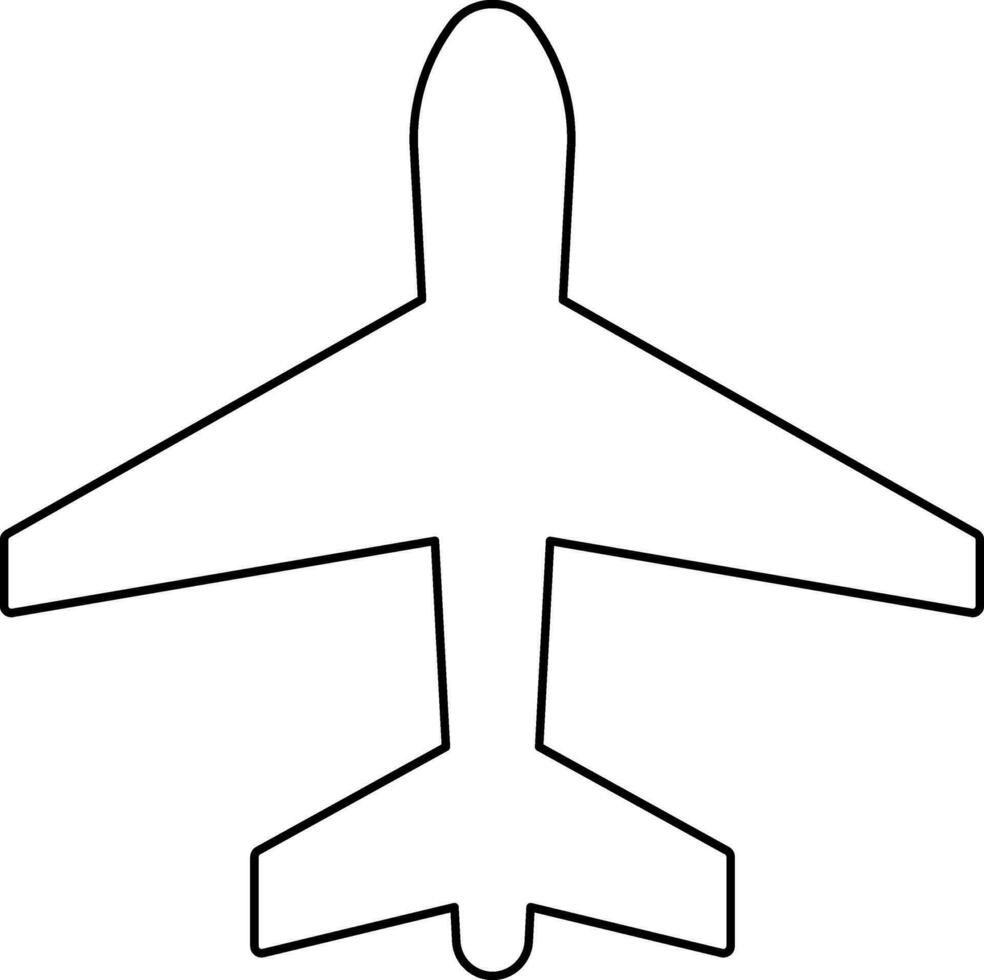schwarz Linie Kunst Flugzeug auf Weiß Hintergrund. vektor