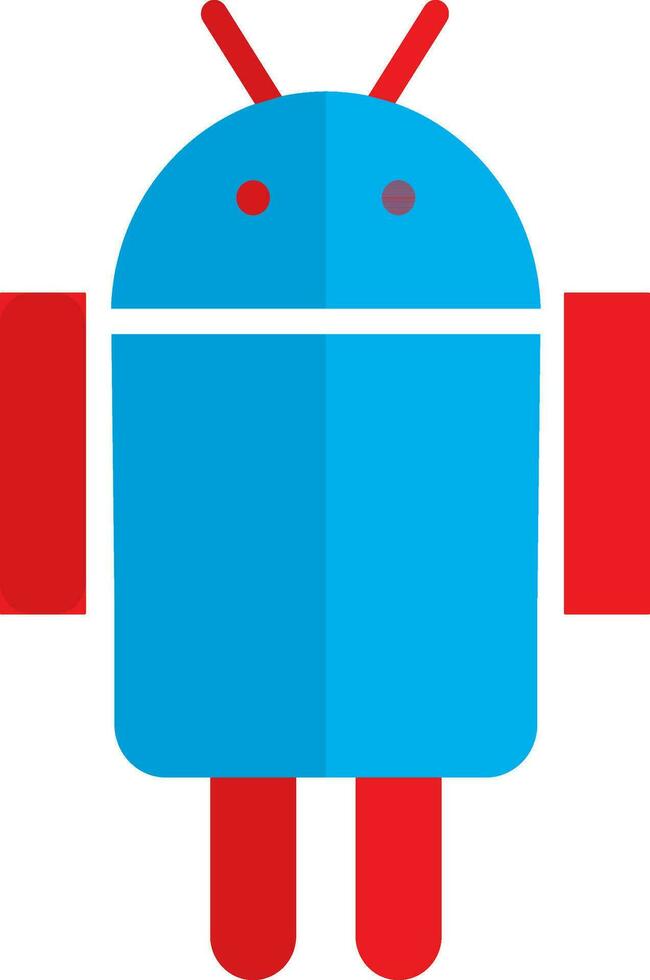 röd och blå isolerat android logotyp. vektor
