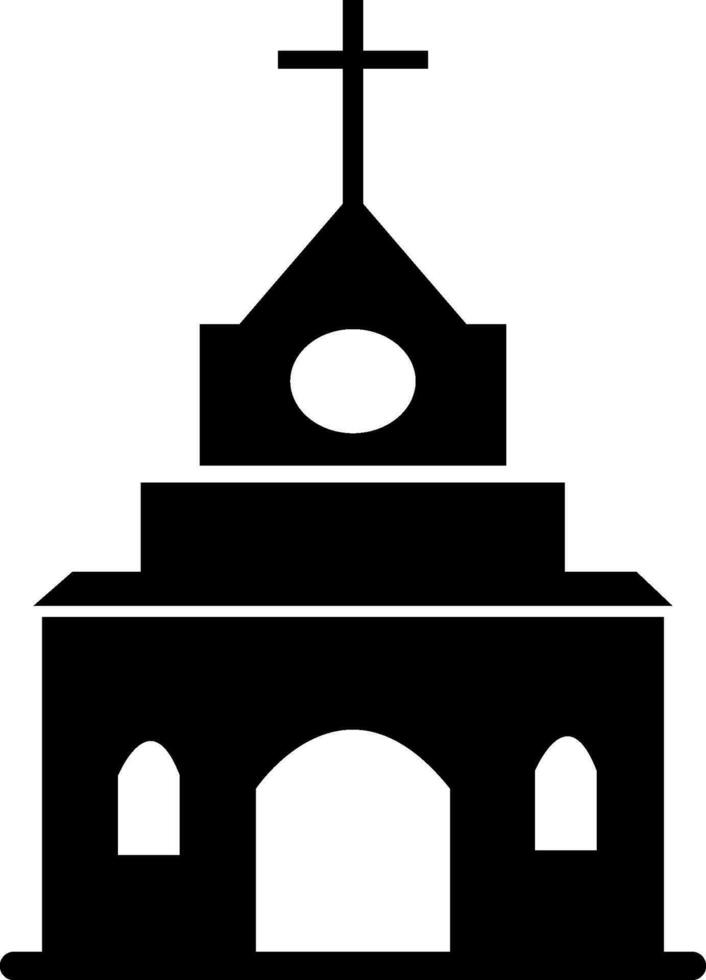 eben Stil Illustration von Kirche. vektor