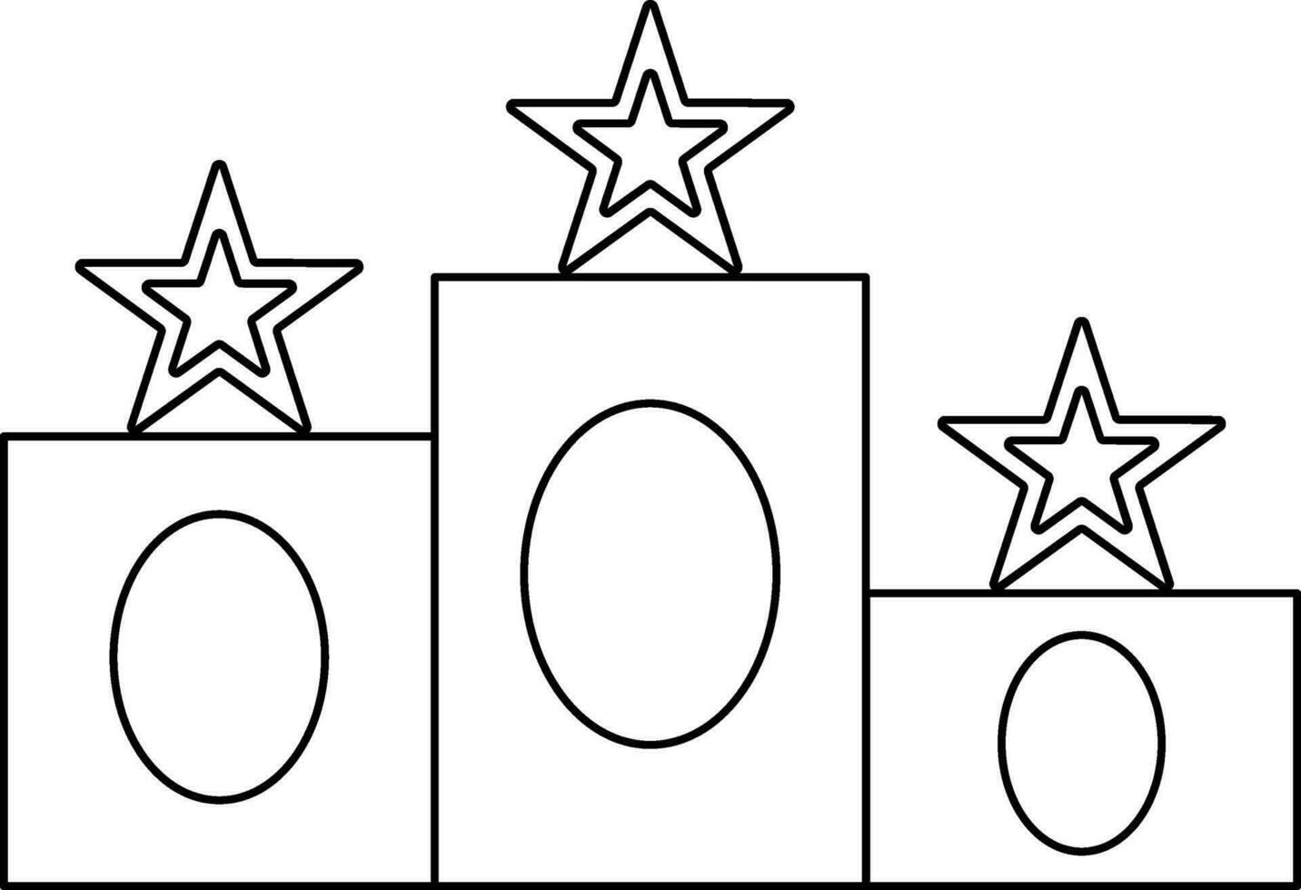 svart linje konst stjärnor dekorerad podium. vektor