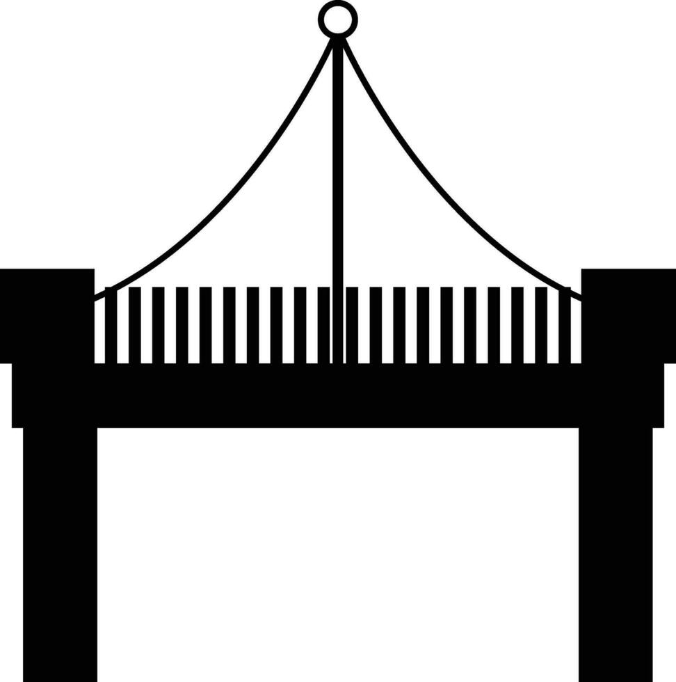 Piktogramm von modern Brücke im schwarz Farbe. vektor