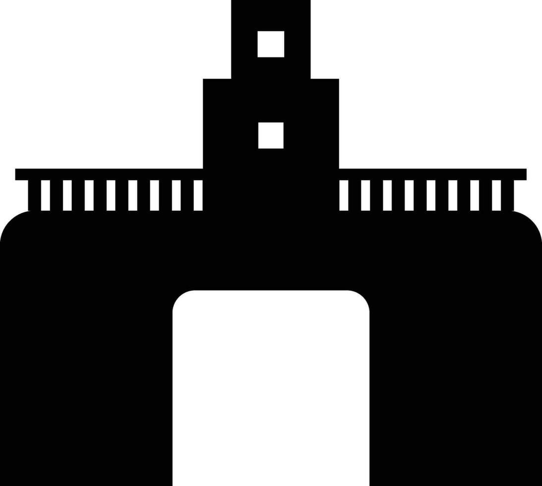 Glyphe Symbol oder Symbol von Brücke im eben Stil. vektor