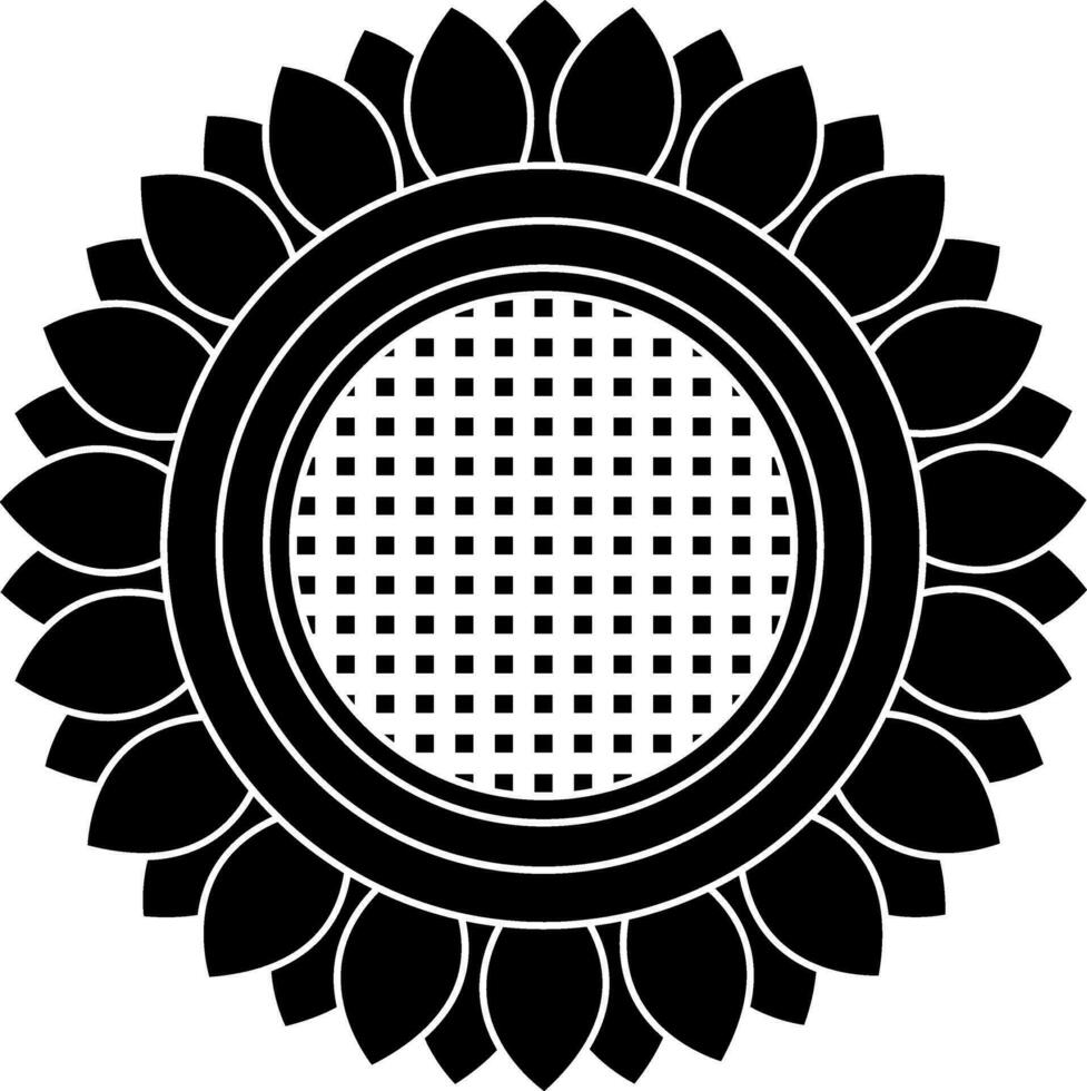 Glyphe Stil von Sonnenblume Symbol im Illustration. vektor