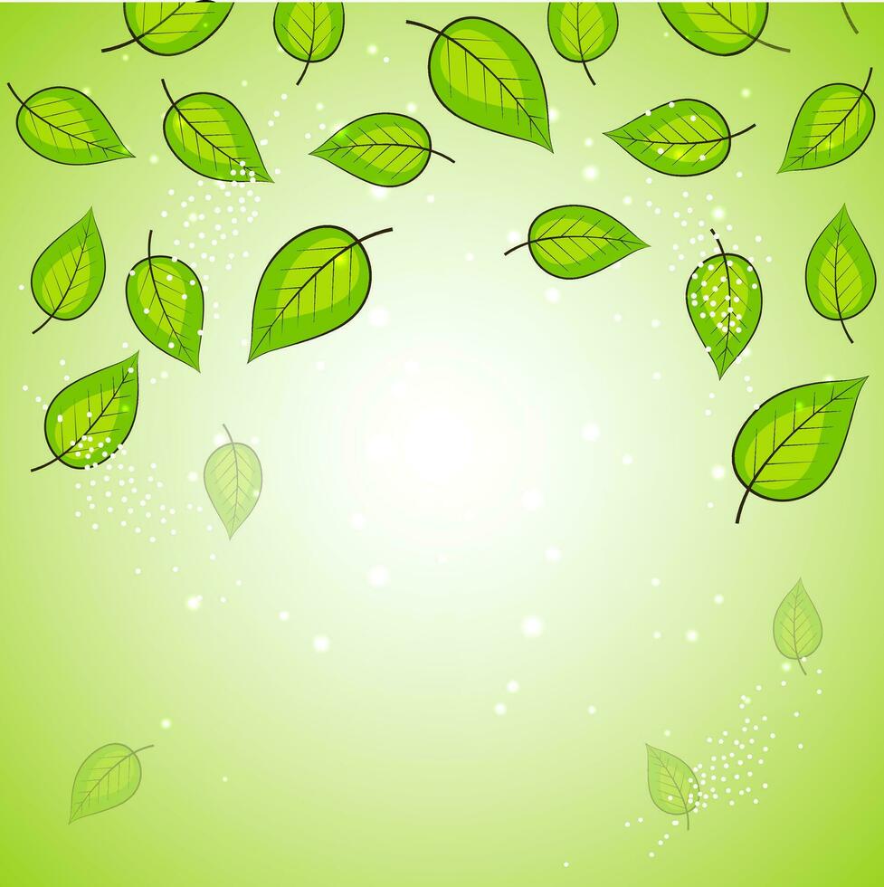 natur bakgrund med grön löv. vektor