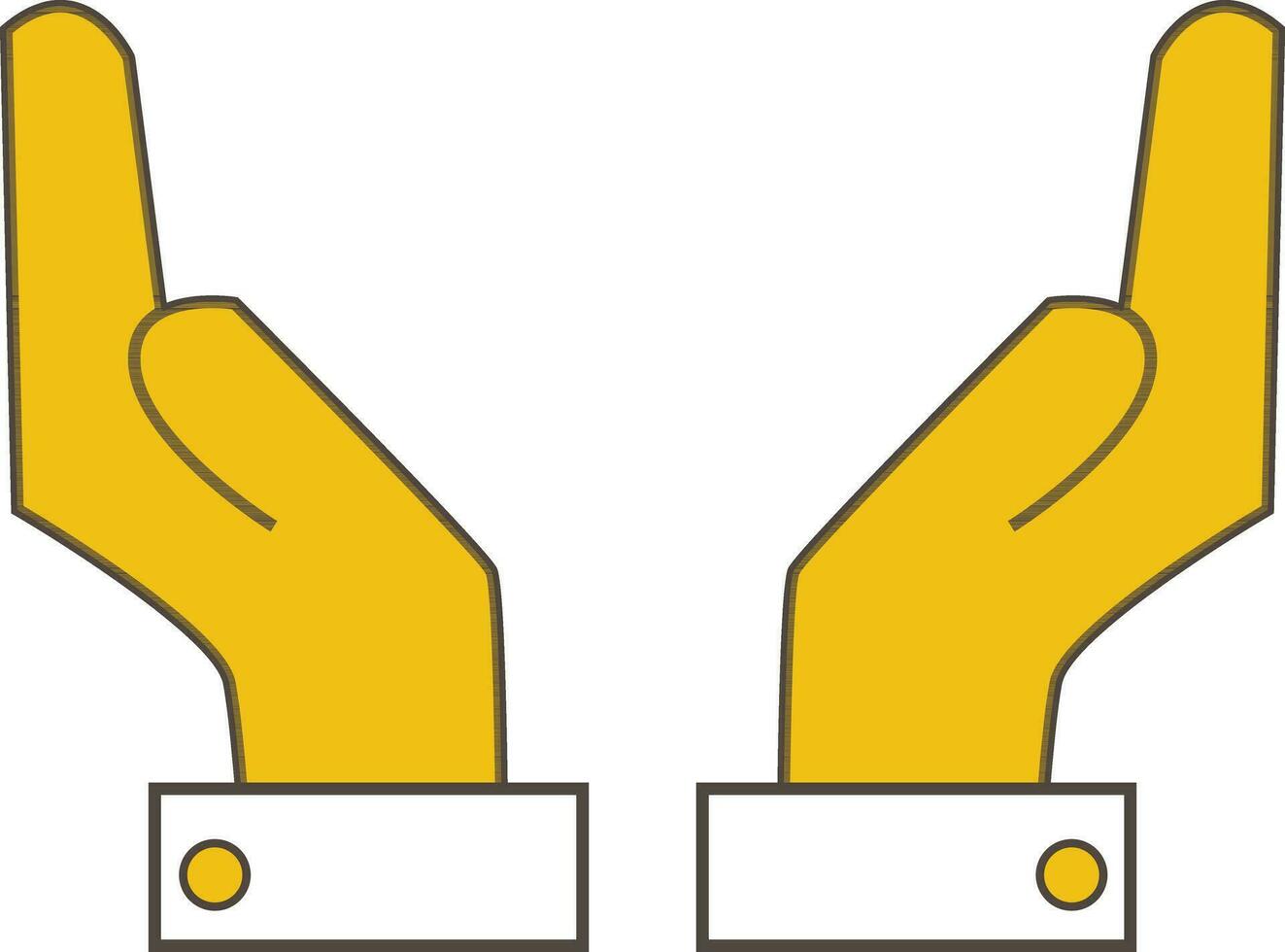 platt stil symbol av en stödjande hand. vektor