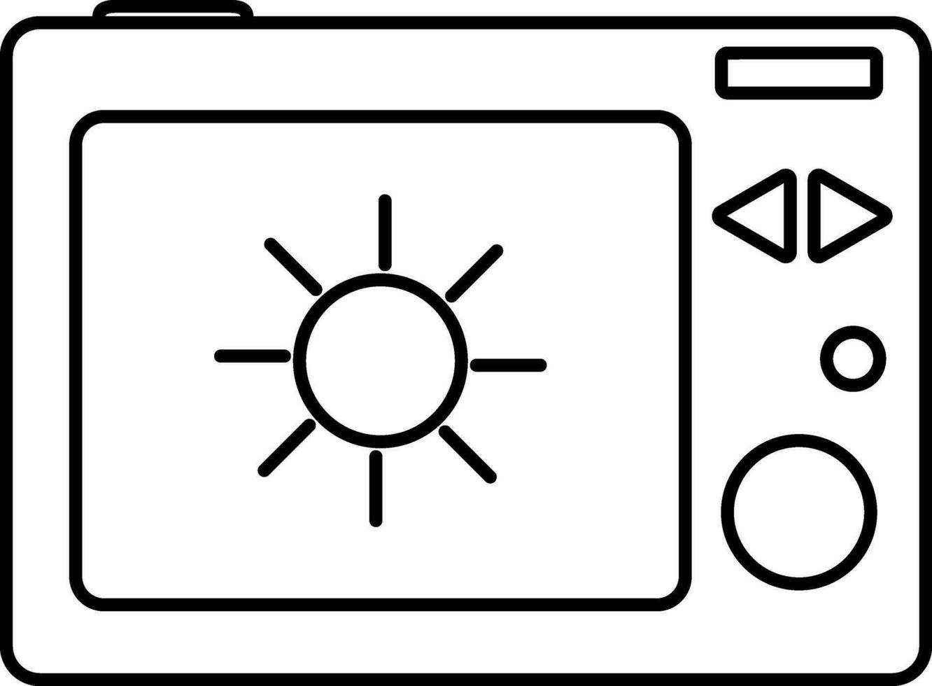 Sonnenlicht Modus Symbol auf Kamera Bildschirm. vektor