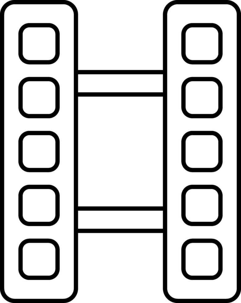 tunn linje ikon av filma remsa i platt stil. vektor