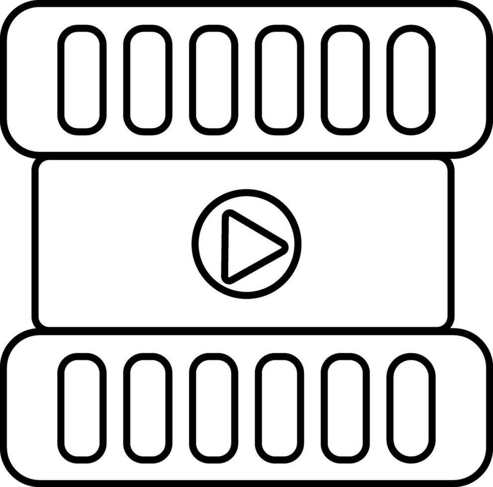 dünn Linie Symbol von Video Spieler. vektor