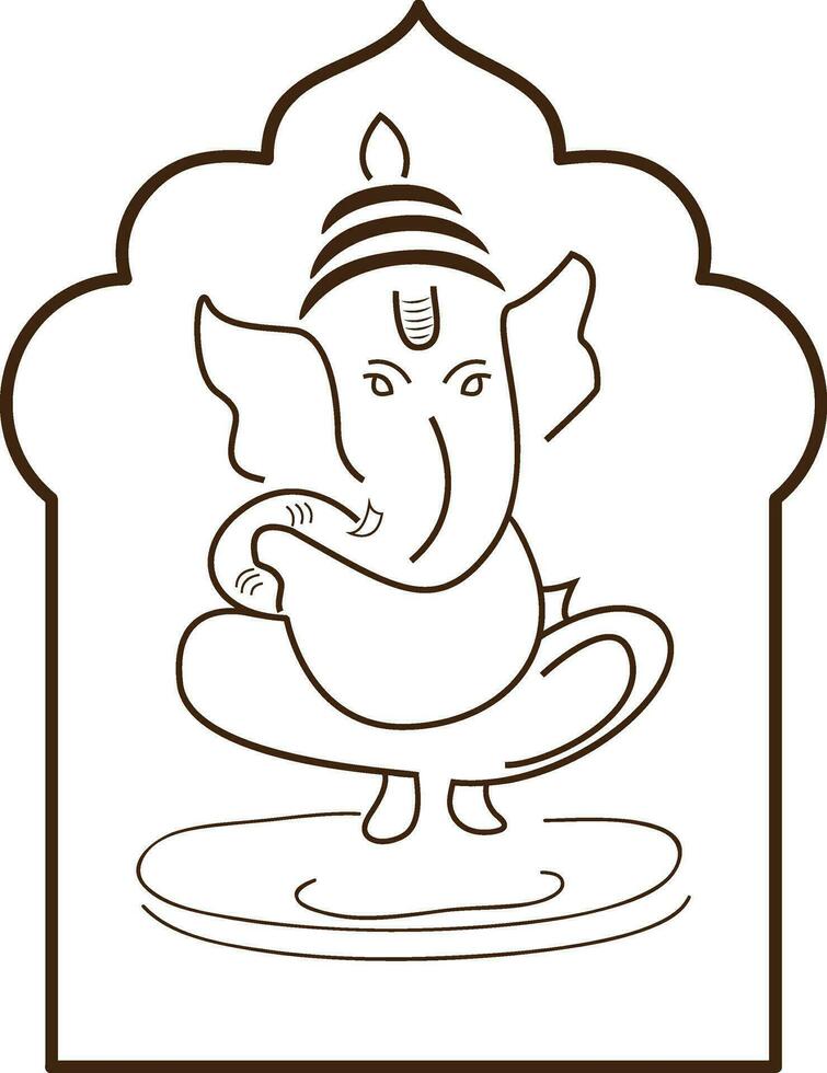 Ganesha im braun und Weiß Farbe. vektor