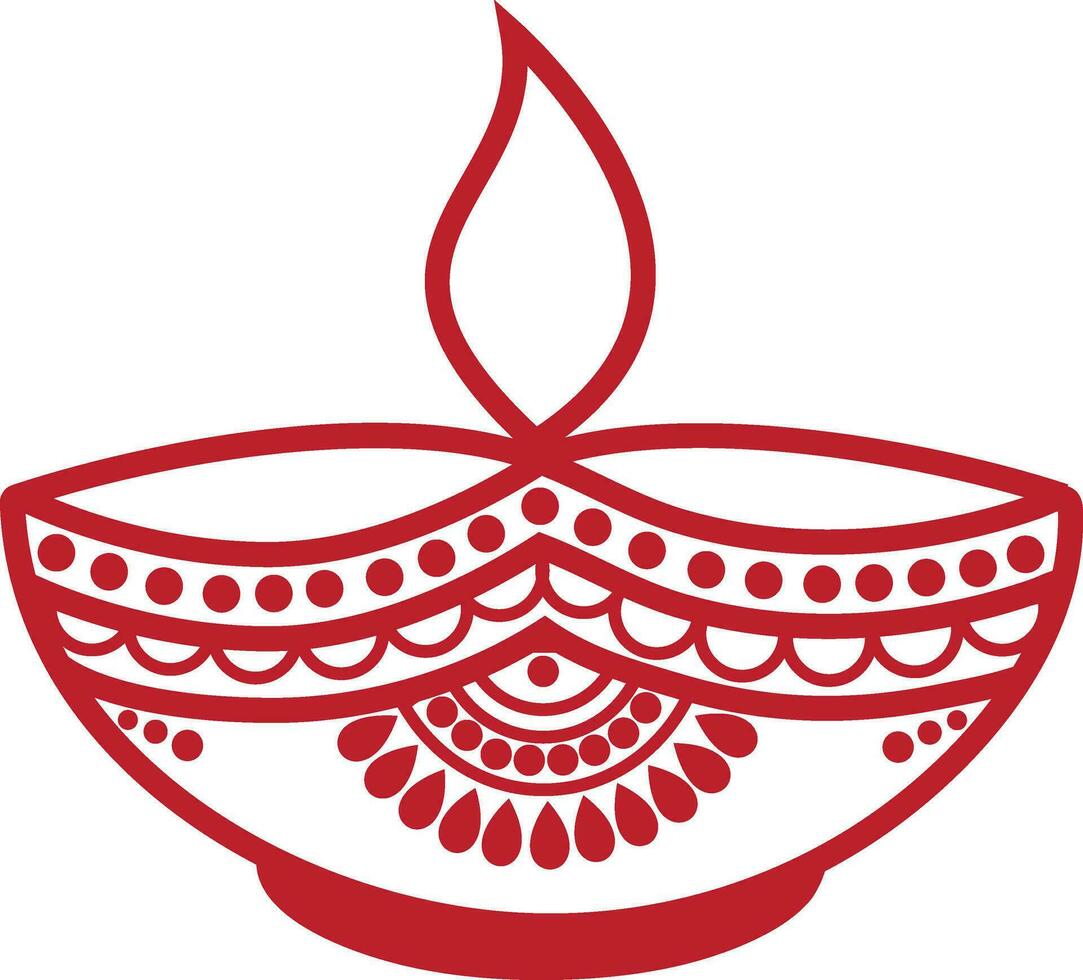 illustration av röd blommig olja lampa eller diya design. vektor