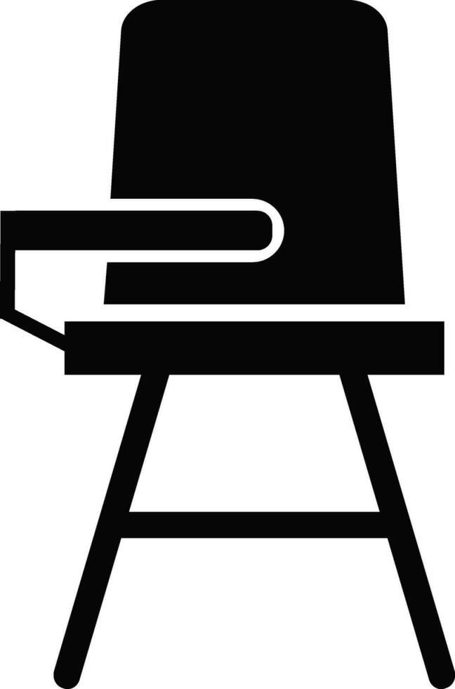 Glyphe Stil von Schule Schreibtisch Stuhl Symbol im Illustration. vektor