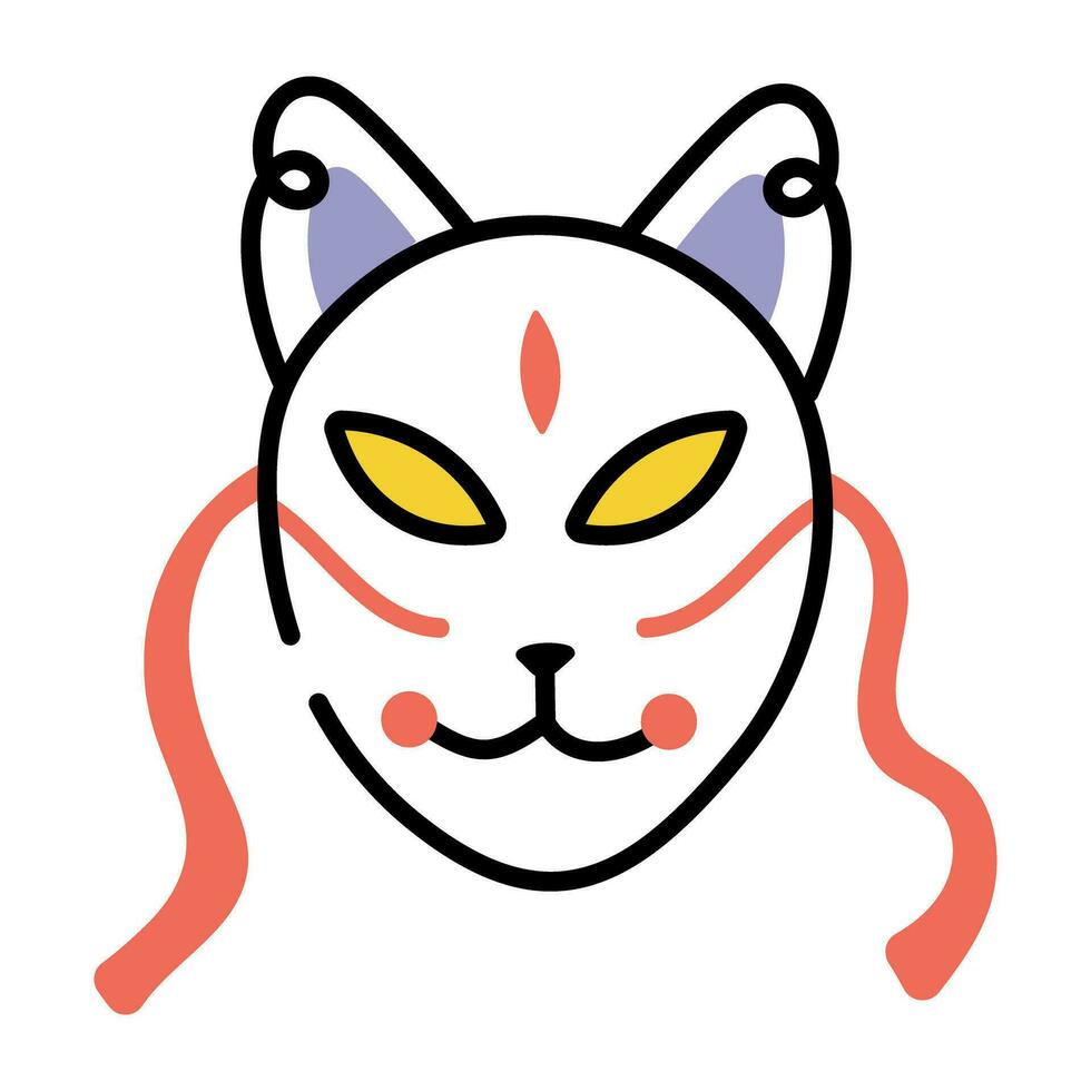 trendig kitsune mask vektor
