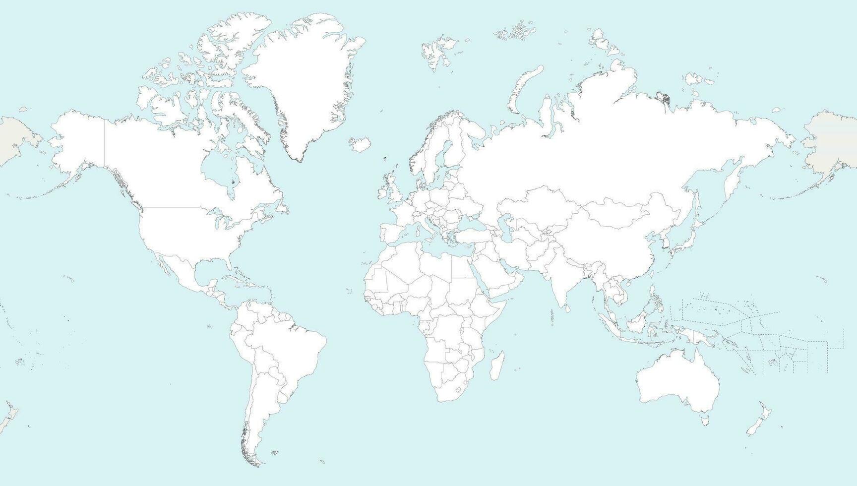 höchst detailliert leer Welt Karte Vektor Illustration. editierbar und deutlich beschriftet Lagen.