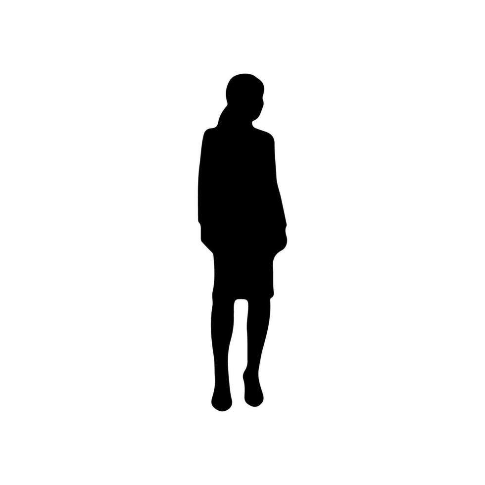 Vektor Silhouette Frau Stehen