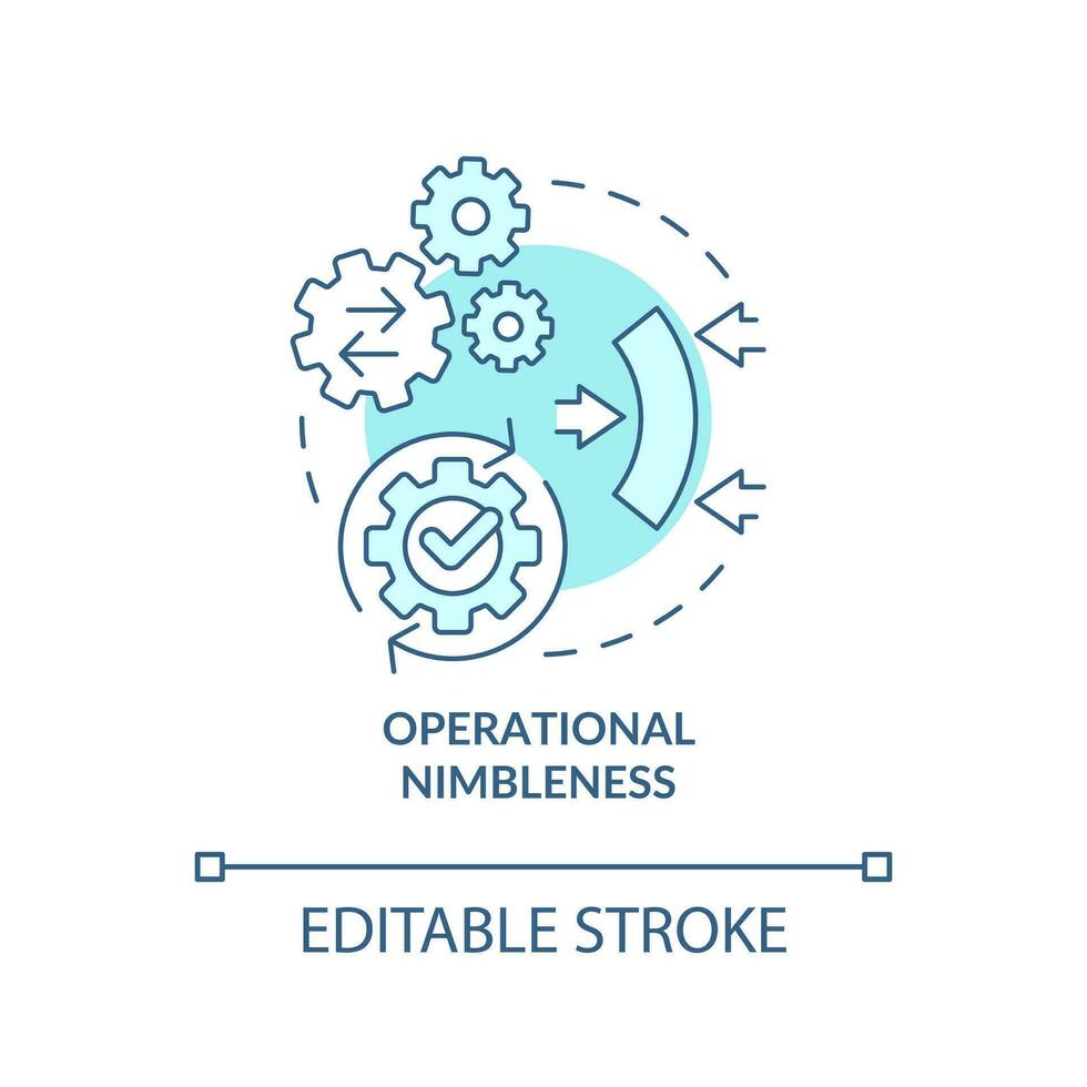 operativ smidighet turkos begrepp ikon. data förvaltning. justering abstrakt aning tunn linje illustration. isolerat översikt teckning. redigerbar stroke vektor