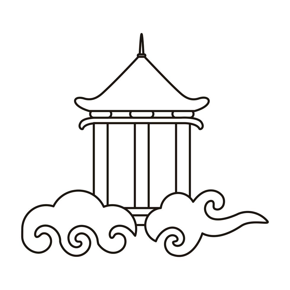 kinesisk molnhimmel med kolonnstorn vektor