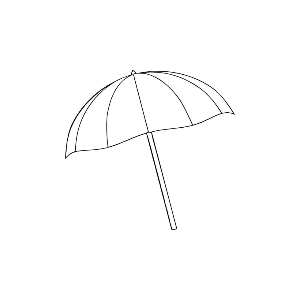 linje konst paraply vektor. vektor