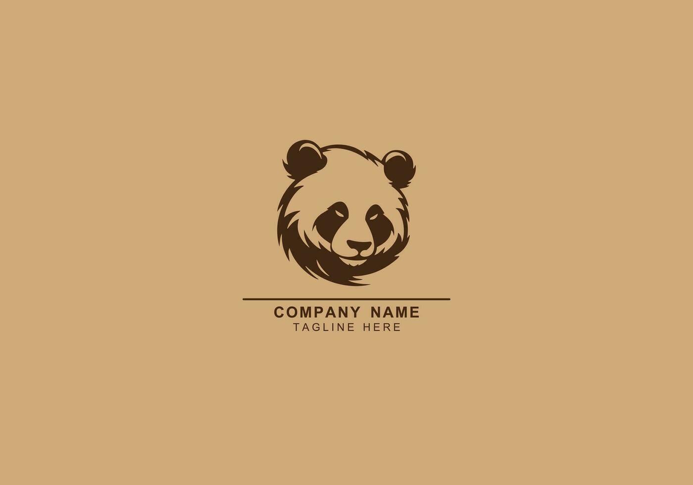 Panda oder Bär süß und komisch Silhouette Symbole Logo. schwarz und isoliert. Panda oder Bär Logo. Karikatur Charakter. Vektor Illustration