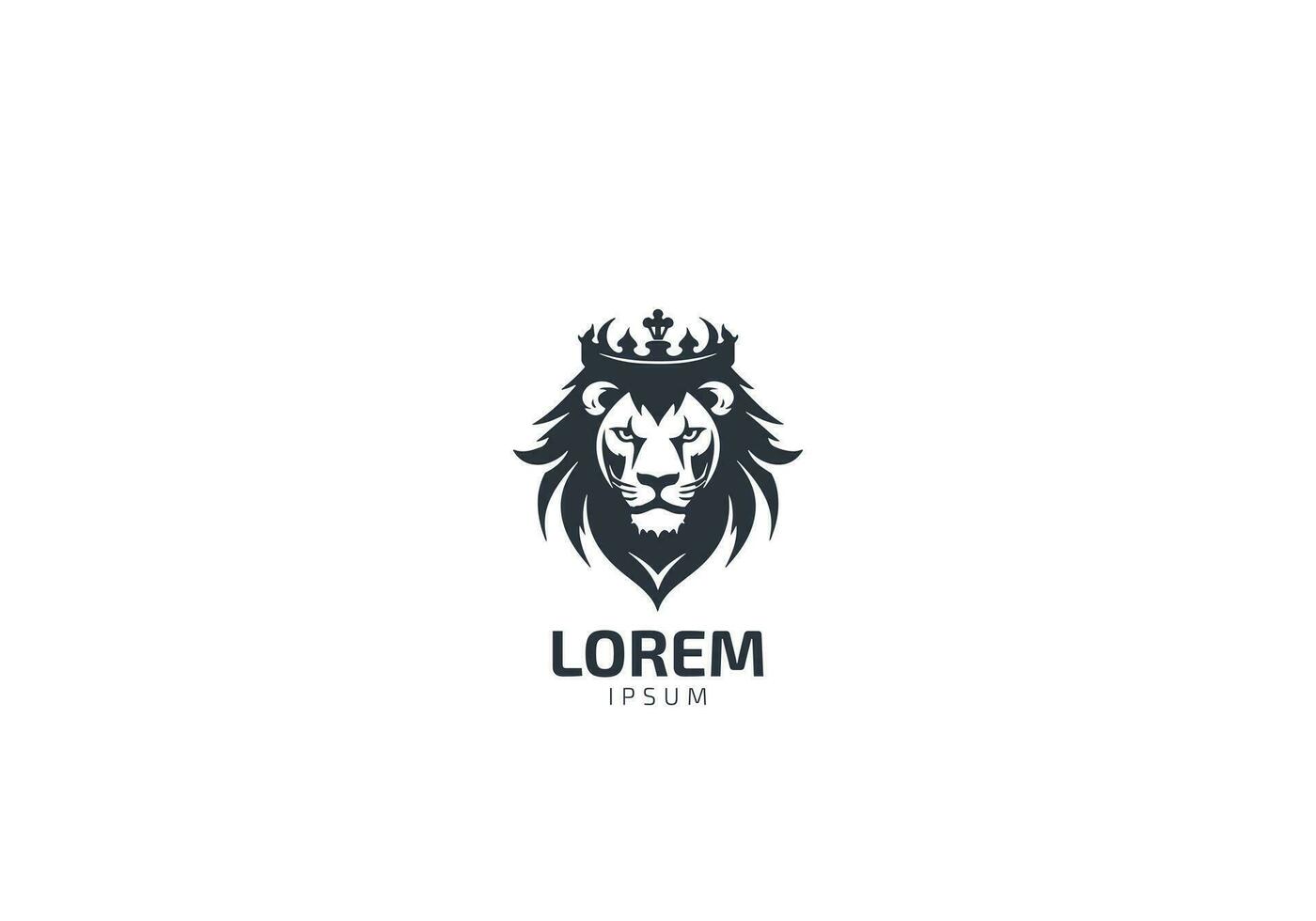 lejon kung abstrakt logga lejon huvud vektor