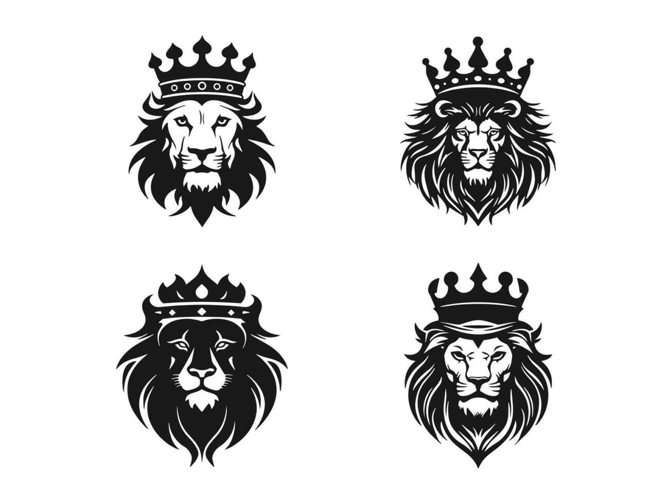 minimal Löwe Symbole einstellen Löwe Logos Vektoren Vorlage Design