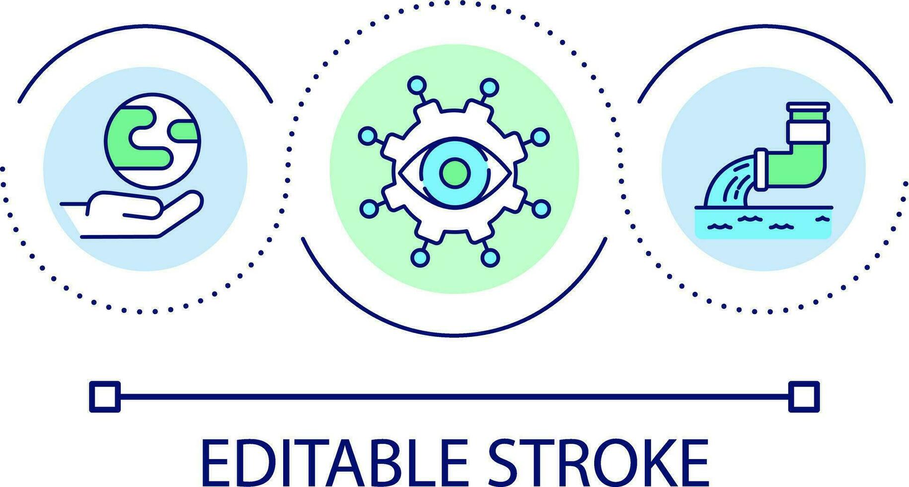 Steuerung von Umgebung Bedingung Schleife Konzept Symbol. global Ökologie Zustand Überwachung. Verschmutzung reduzieren abstrakt Idee dünn Linie Illustration. isoliert Gliederung Zeichnung. editierbar Schlaganfall vektor