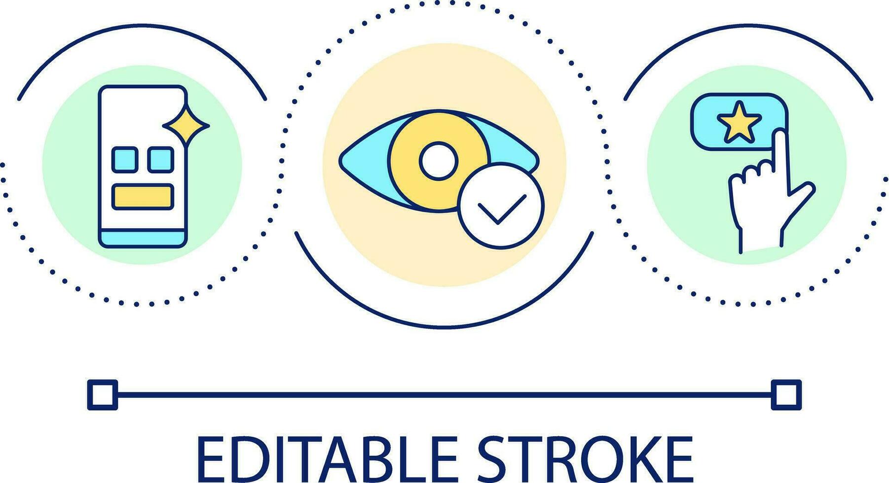 visuell element slinga begrepp ikon. mobil hemsida design. webbsida innehåll och knappar abstrakt aning tunn linje illustration. isolerat översikt teckning. redigerbar stroke vektor