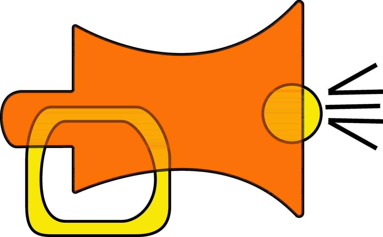 orange och gul högtalare i svart linje konst. vektor