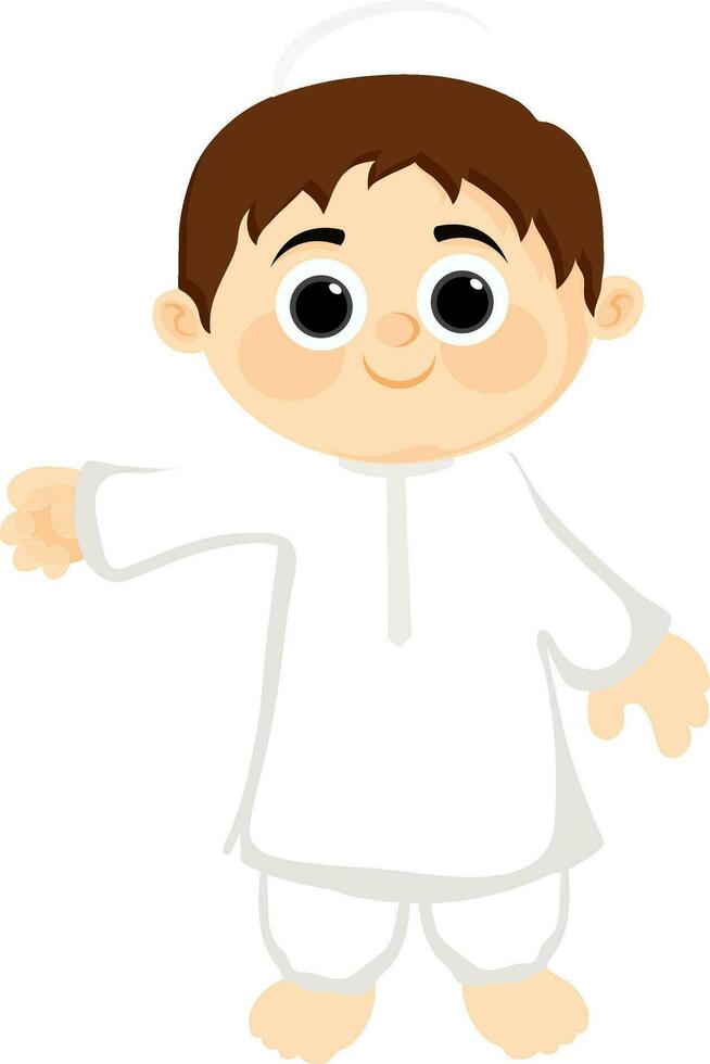 tecknad serie karaktär av islamic pojke. vektor