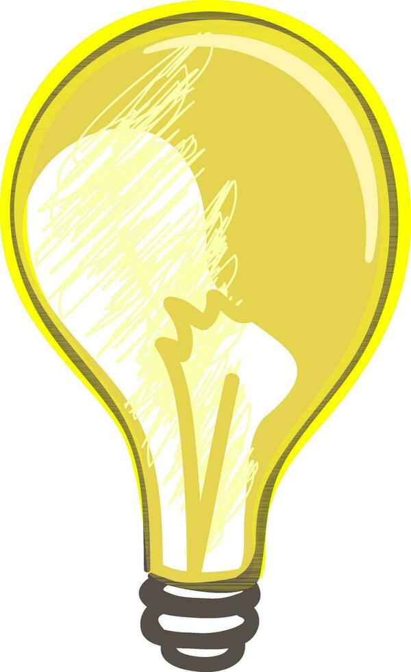 Illustration von Gelb Licht Birne, Idee Symbol vektor