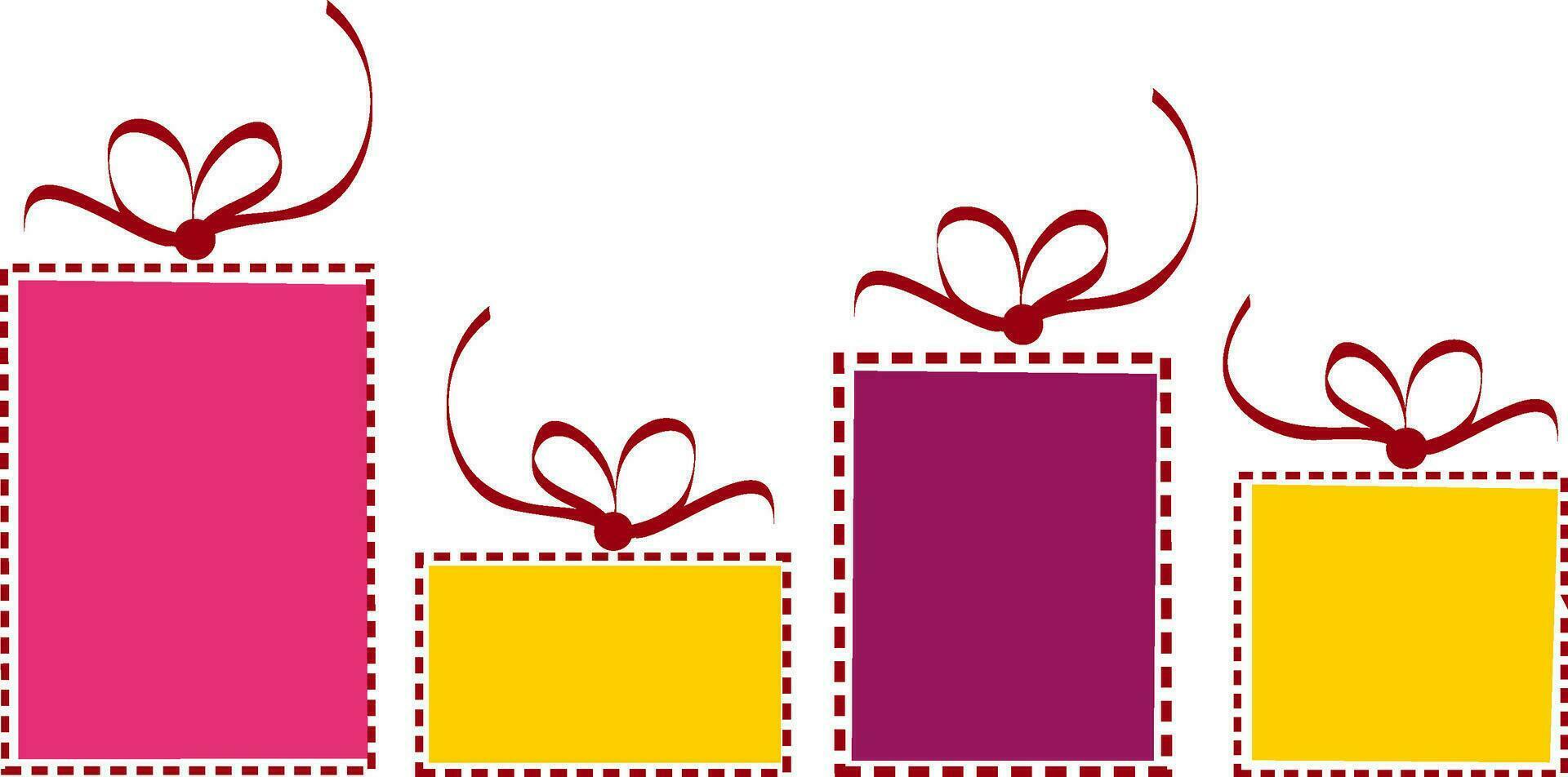 platt illustration av färgrik gåva lådor. vektor