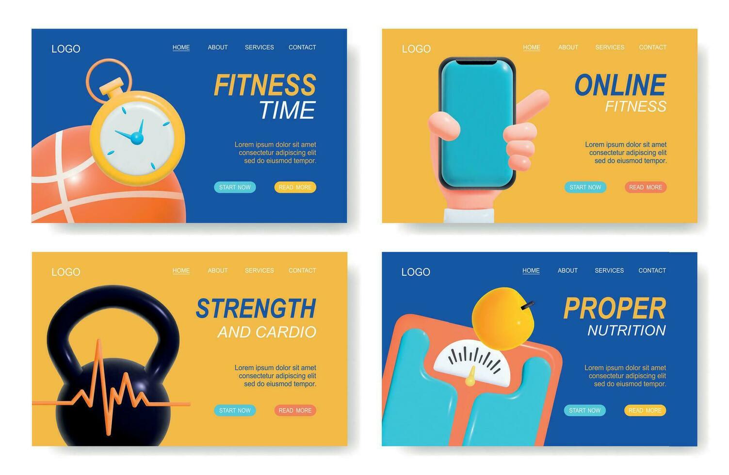 Fitness Banner einstellen vektor