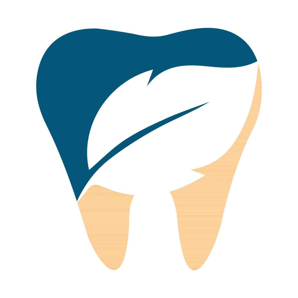 Zahn Logo mit Blatt Vektor Illustration