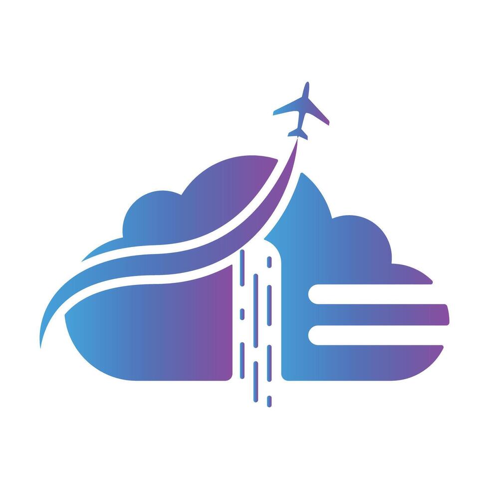 Reise Agentur Logo mit Wolke Technologie Vektor Illustration