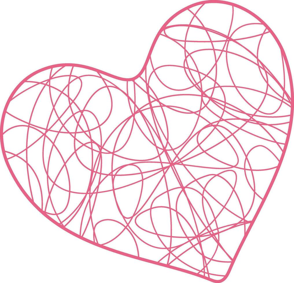 ritad för hand grov markör hjärtan vektor. vektor