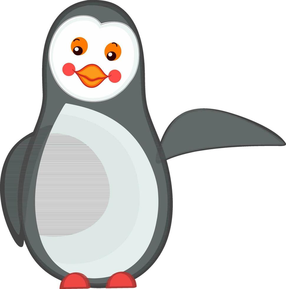 süß Baby Pinguin Karikatur winken isoliert. vektor
