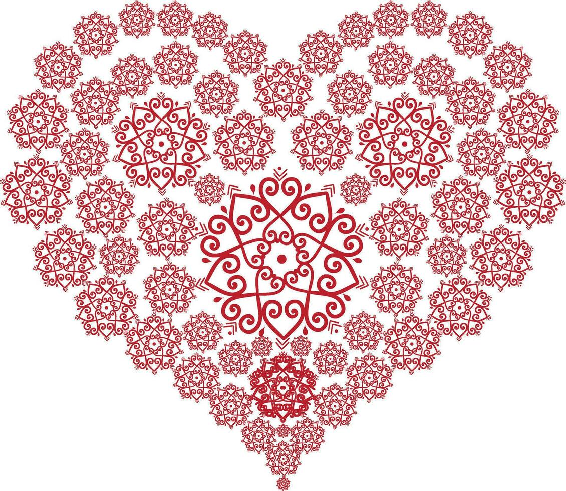 hjärta formad blommig element dekorerad. vektor