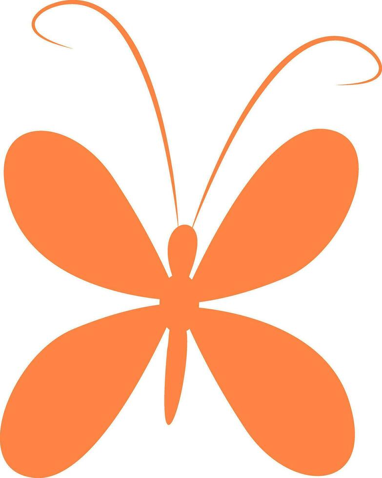 Illustration von Stil Design mit Orange Schmetterling auf Weiß Hintergrund. vektor