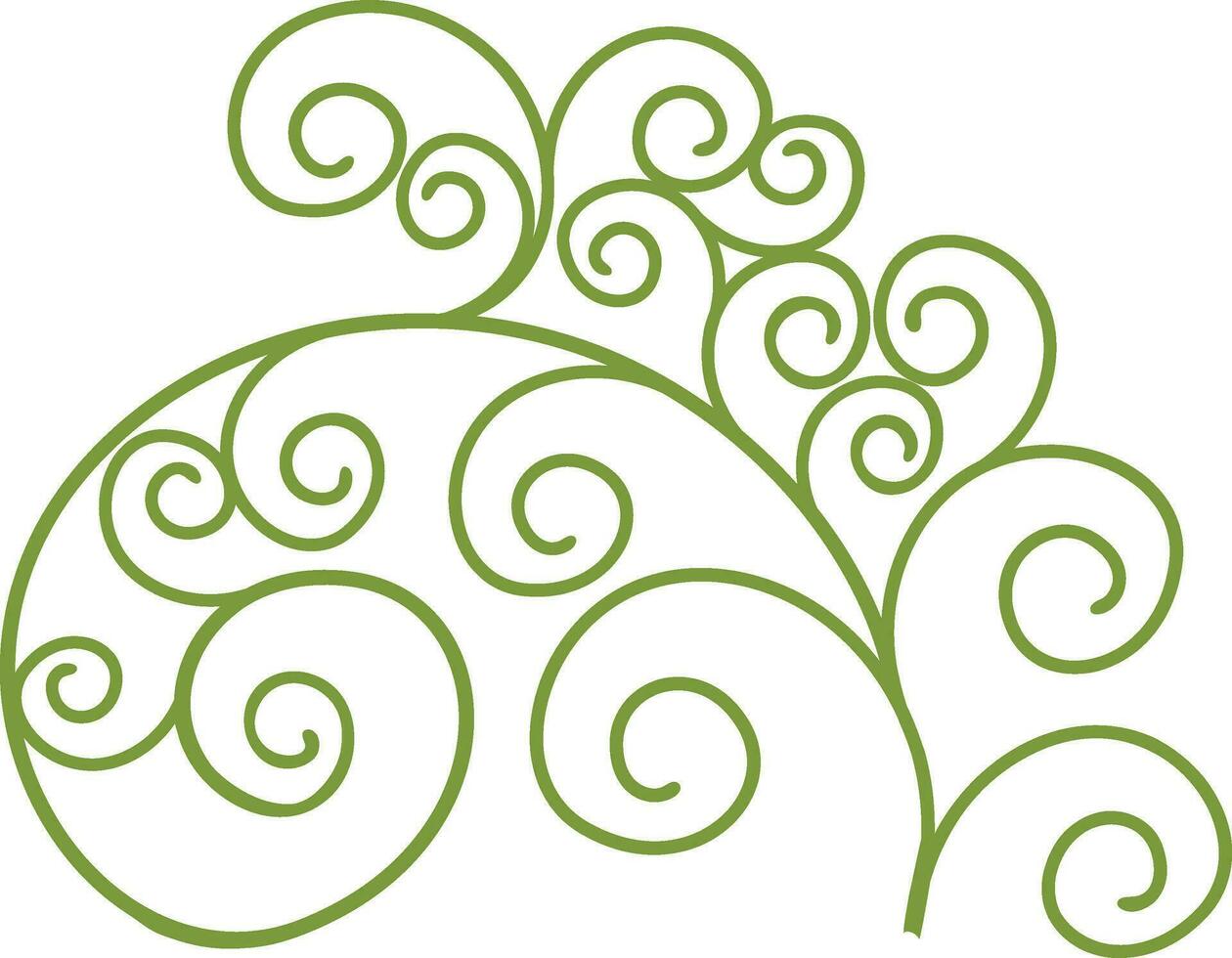 Grün Blumen- Design dekoriert Weiß Hintergrund. vektor