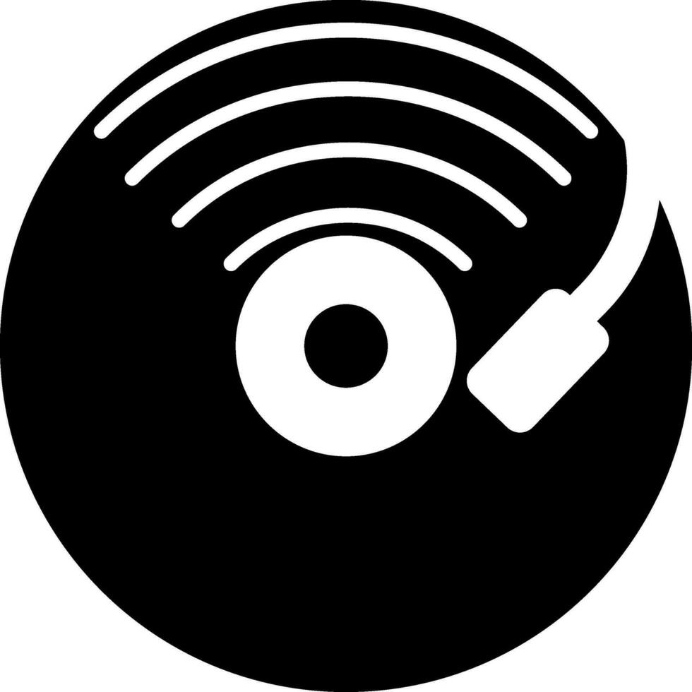 platt vinyl spela in tecken eller symbol för musik. vektor