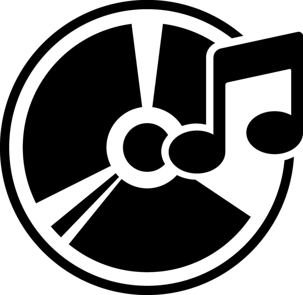 symbol av CD eller dvd med musik notera. vektor