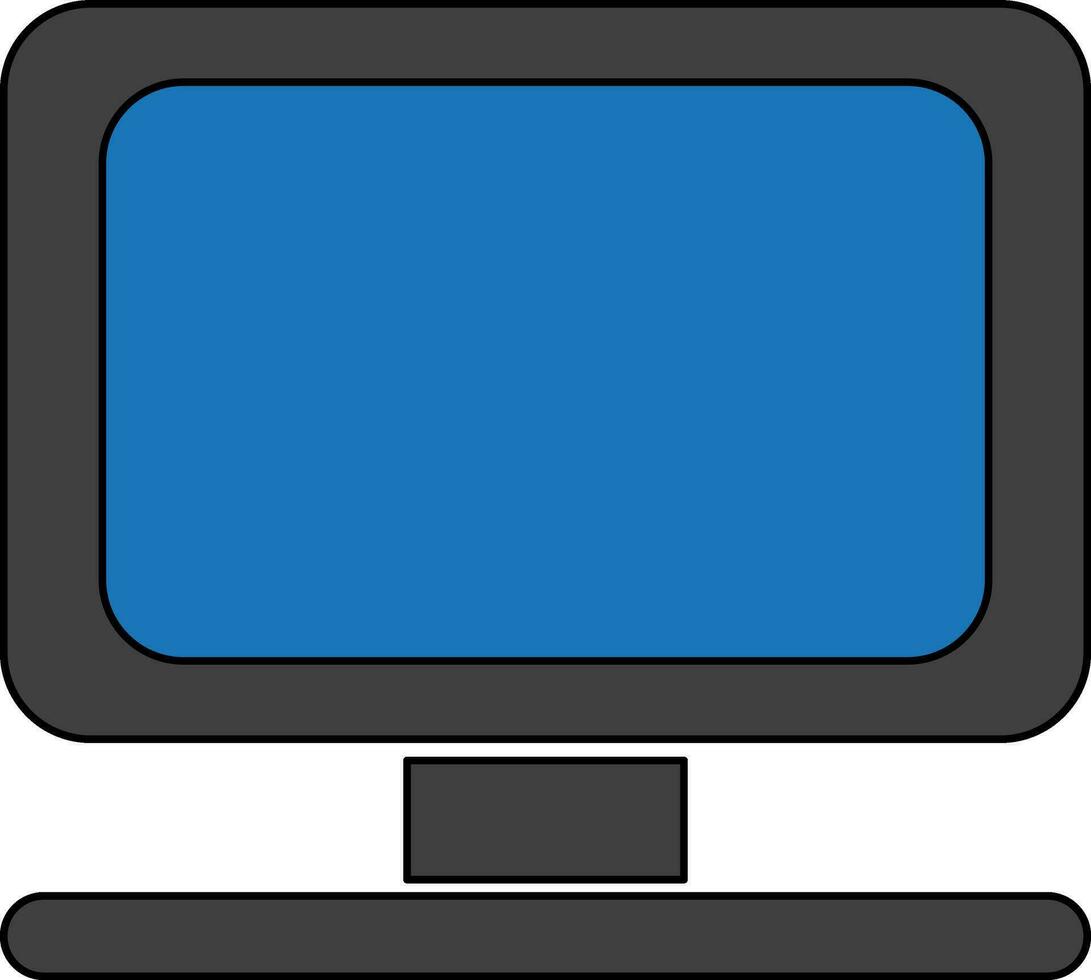 Monitor Bildschirm im Symbol zum Multimedia Konzept im Farbe mit Schlaganfall. vektor