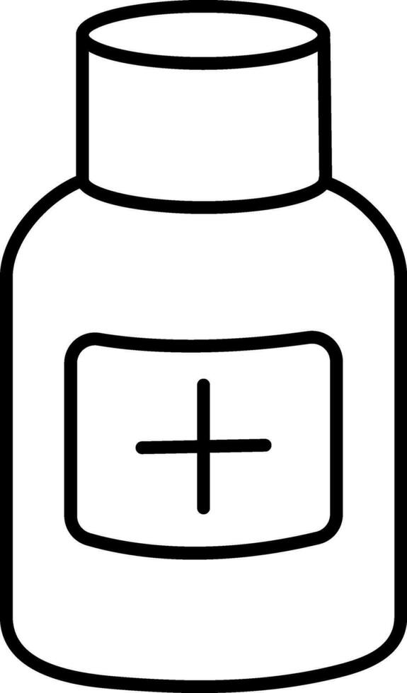 Linie Kunst Illustration von Medizin Flasche. vektor