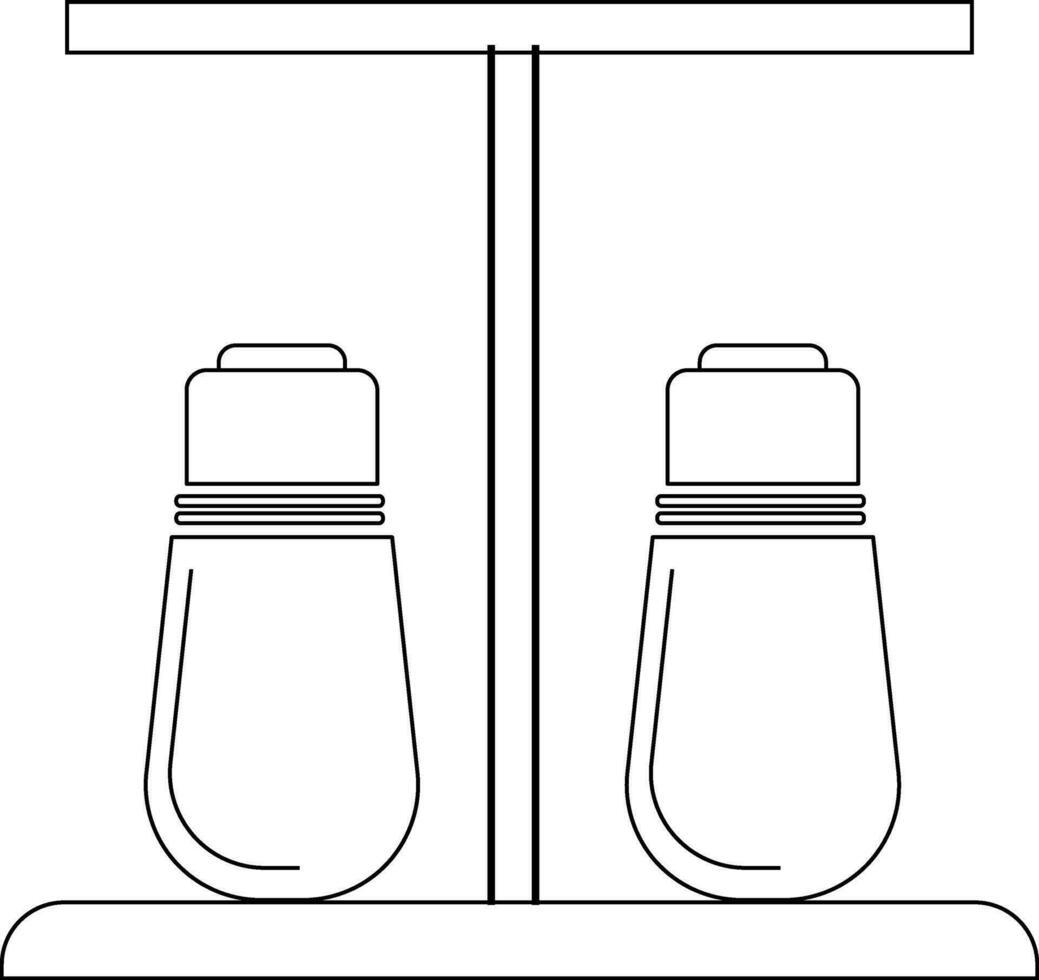 schwarz Linie Kunst Illustration von Salz- streuen Flaschen. vektor