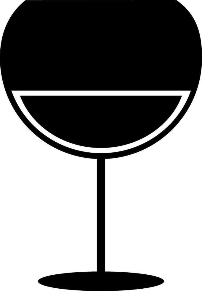 eben Stil Symbol von ein Wein Glas. vektor