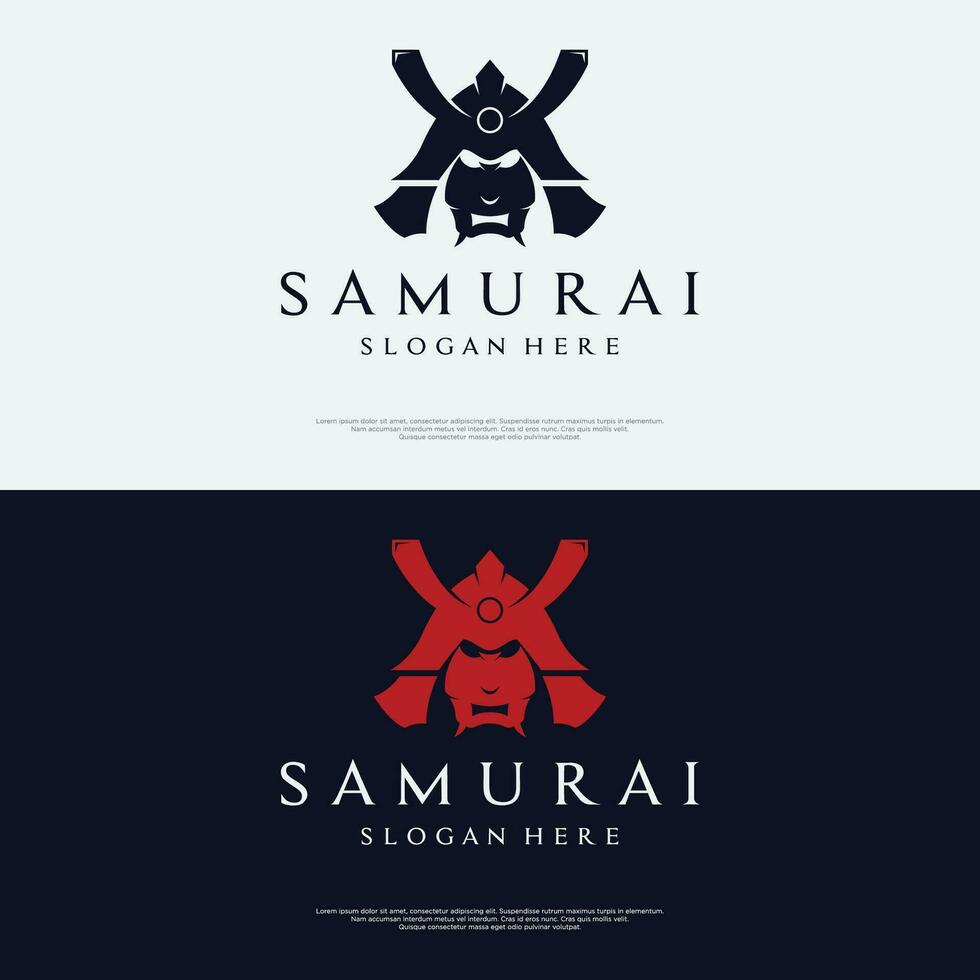 japanisch Samurai Krieger Helm Logo Design mit modern editierbar Vektor Illustration.