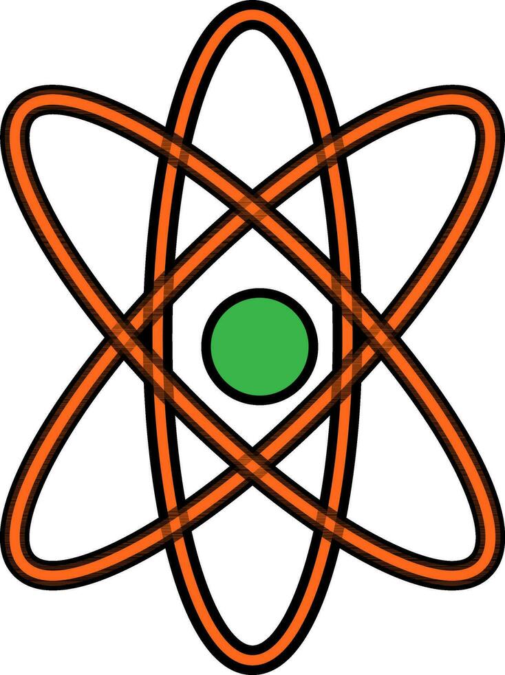 atom- strukturera i orange och grön Färg. vektor