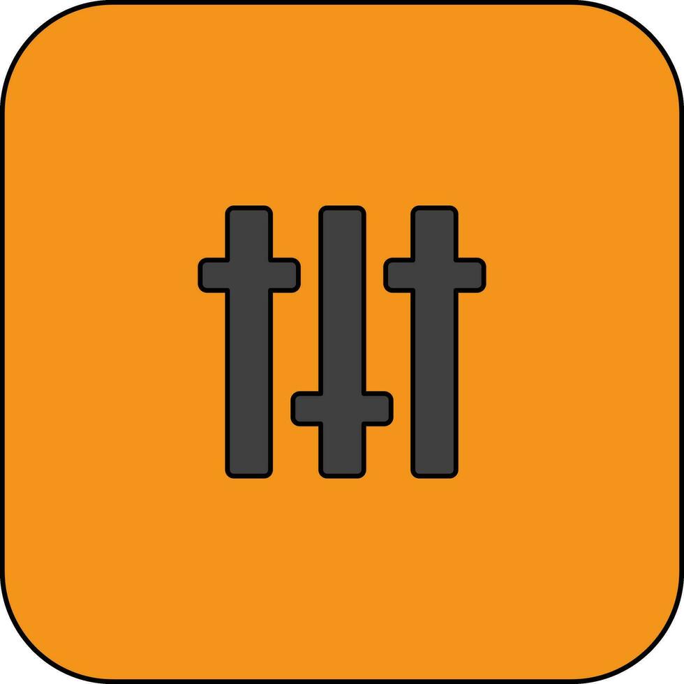 Equalizer Symbol im Orange Hintergrund mit Schlaganfall zum Klang Gleichgewicht. vektor