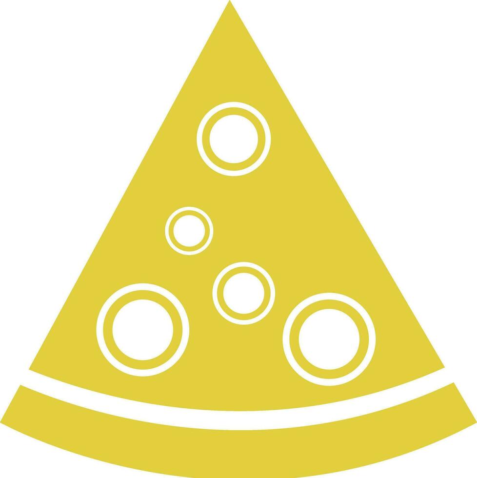 isoliert Illustration von Pizza Scheibe im Gelb Farbe. vektor
